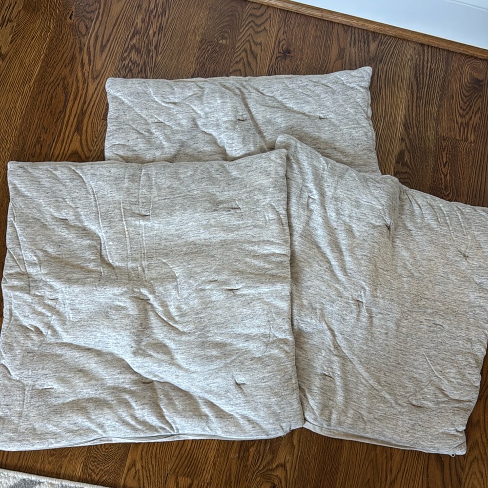 3 Pottery Barn Euro Shams Jersey Oatmeal